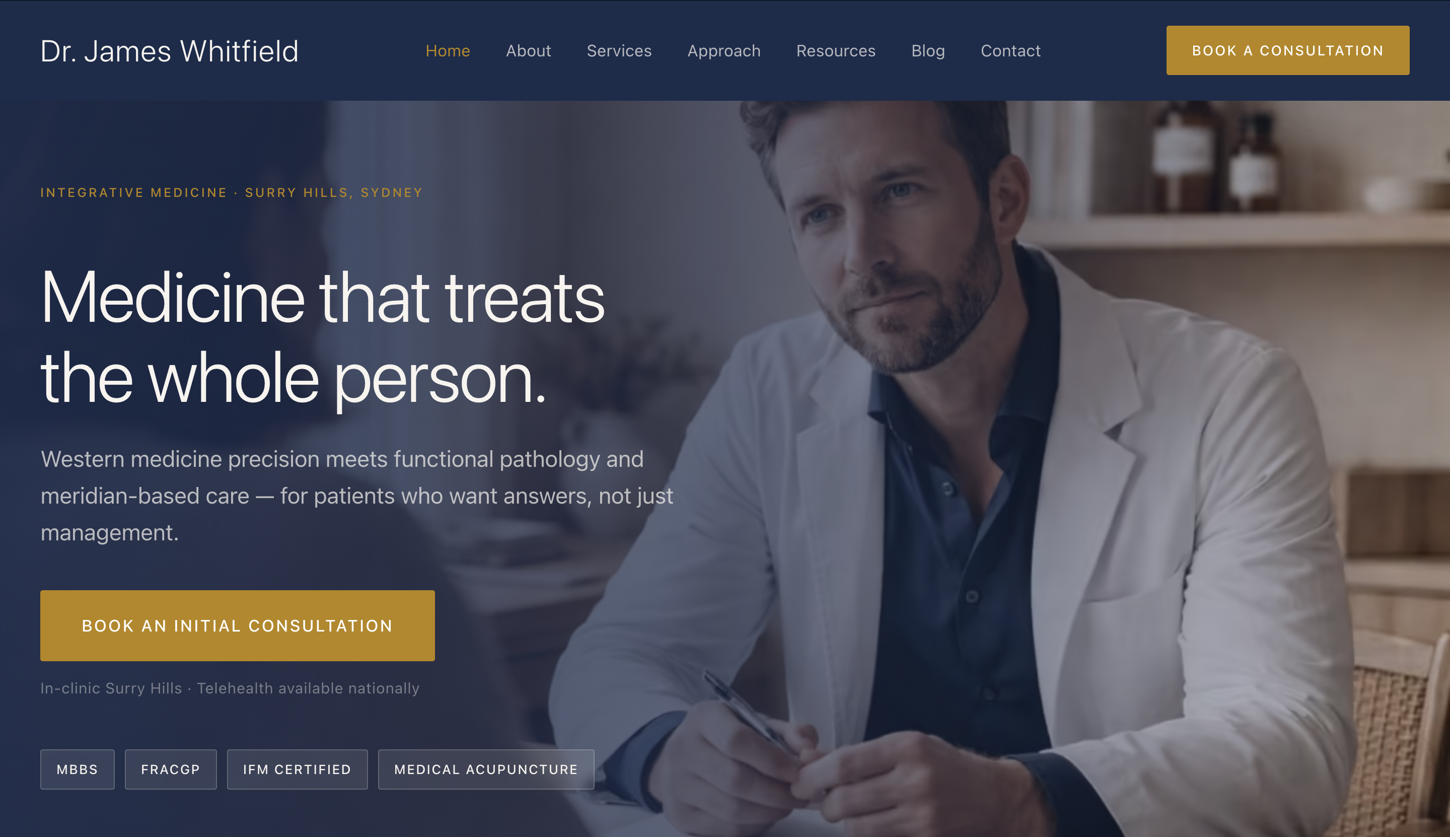 Dr James Whitfield — Integrative GP website preview