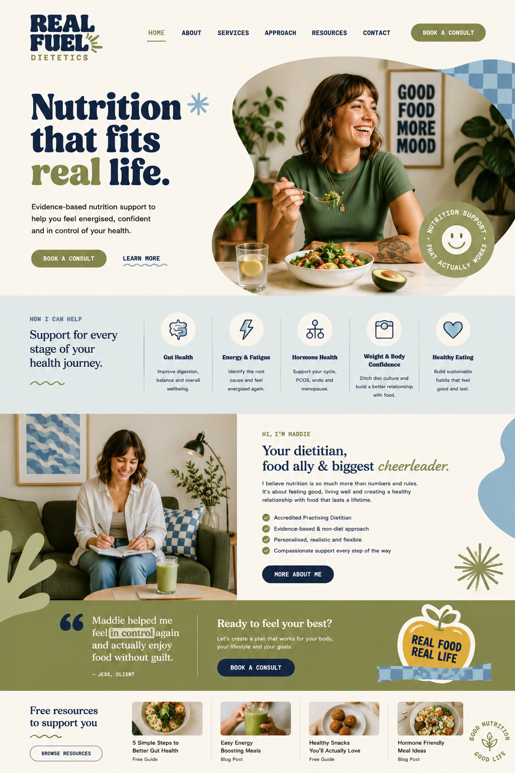 Real Fuel Dietetics concept design by Make It Media