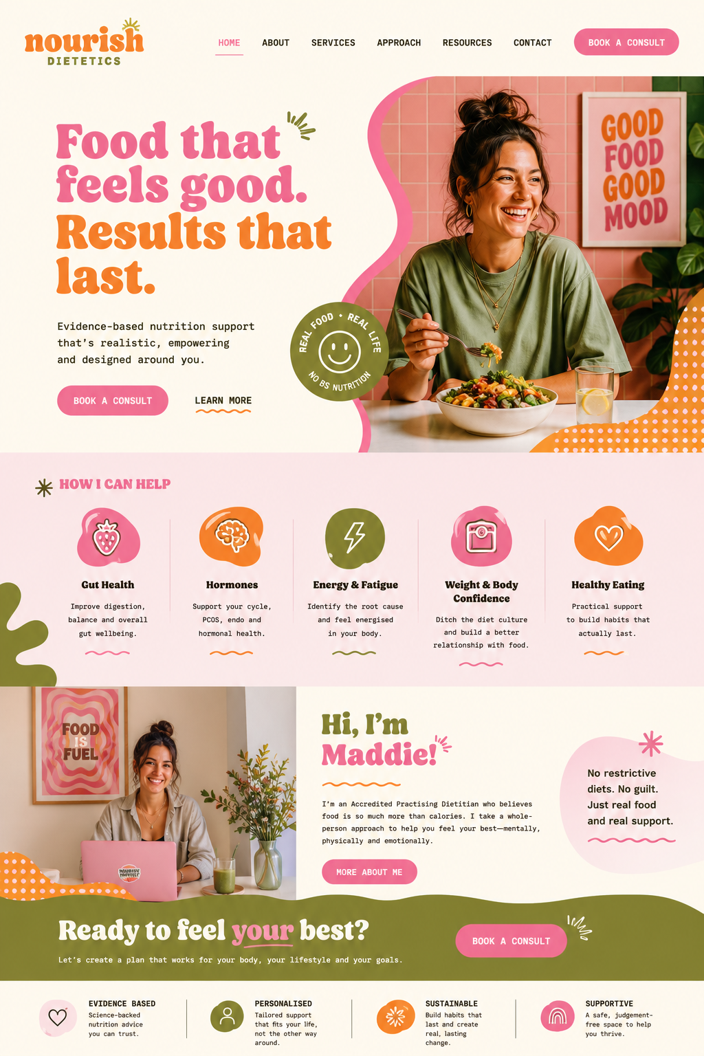 Nourish Dietetics concept design by Make It Media