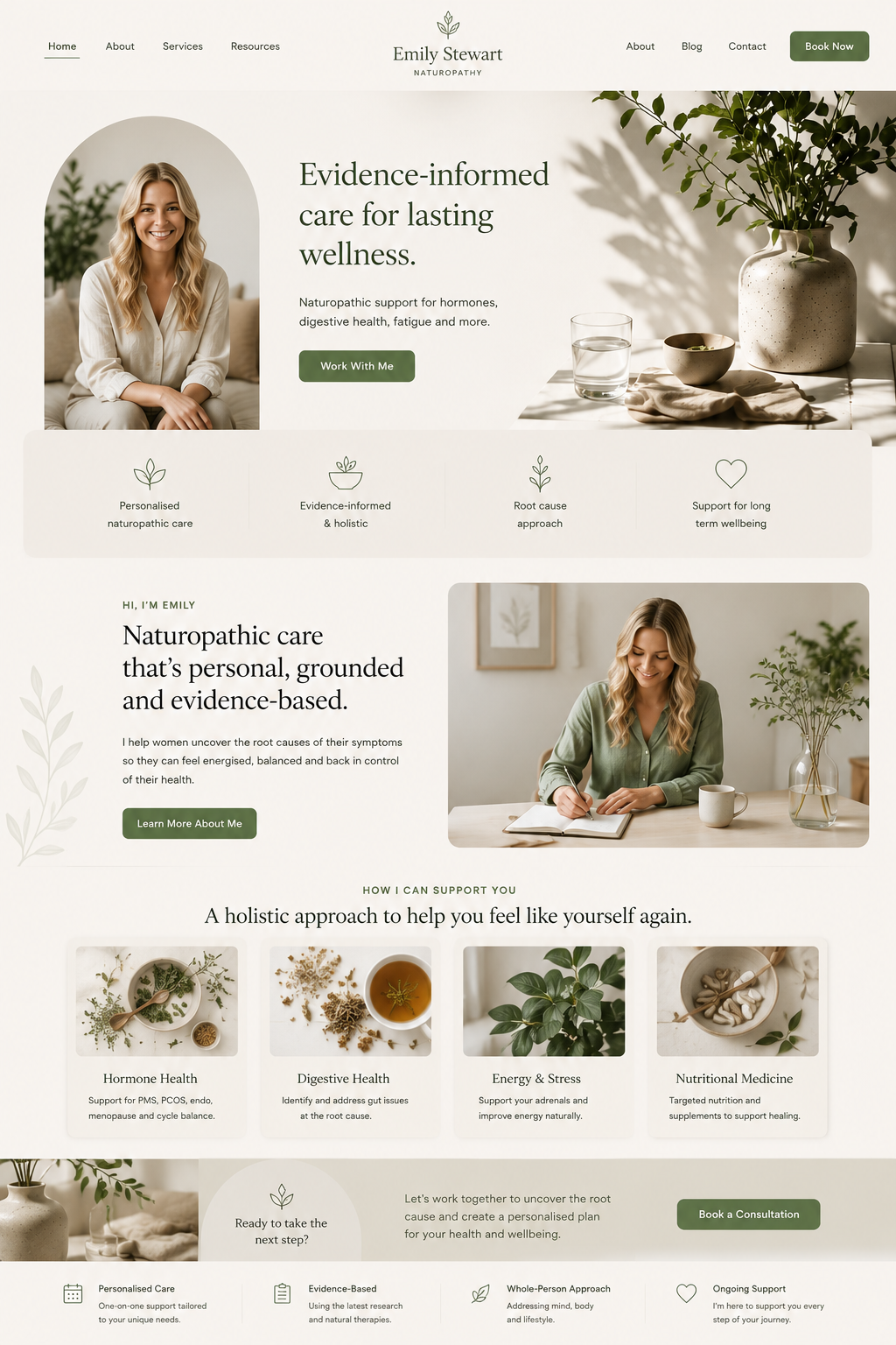 Emily Stewart Naturopath concept design by Make It Media